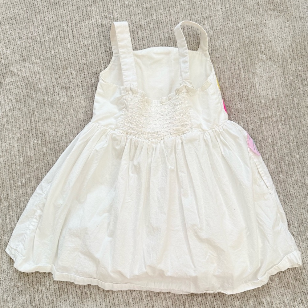 Mini Boden Peacock Appliqué Cotton Dress | 4–5Y (110cm) - Picture 3 of 7